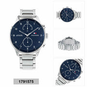  Shop Authentic Tommy Hilfiger Chase Multifunction Blue Dial Silver Steel Strap Watch for Men - 1791575 - Luxxuri