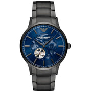  Shop Authentic Emporio Armani Renato Automatic Blue Dial Grey Steel Strap Watch For Men - AR60056 - Luxxuri