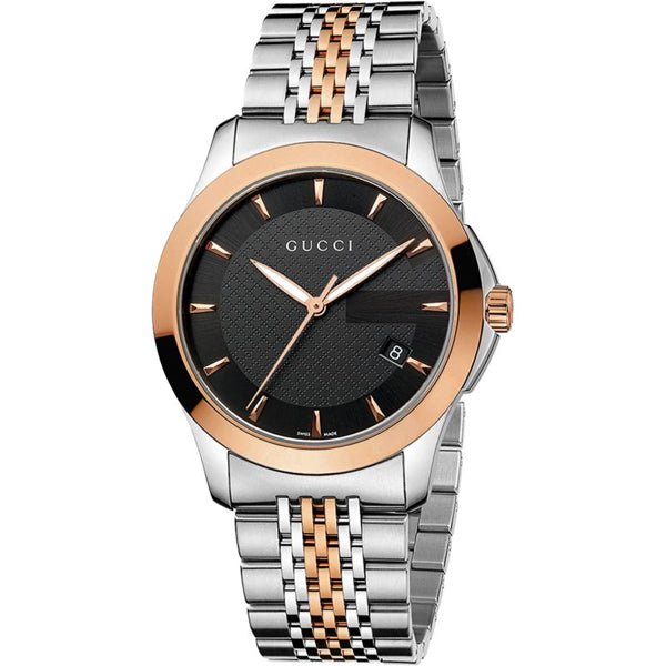  Shop Authentic Gucci G Timeless Black Dial Two Tone Steel Strap Watch For Women - YA126512 - Luxxuri