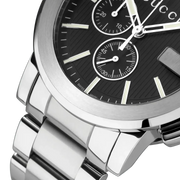  Shop Authentic Gucci G Chrono Black Dial Silver Steel Strap Watch For Men - YA101204 - Luxxuri
