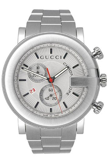  Shop Authentic Gucci G Chrono Chronograph White Dial Silver Steel Strap Watch For Men - YA101339 - Luxxuri