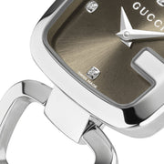  Shop Authentic Gucci G Gucci Brown Dial Silver Steel Strap Watch For Women - YA125503 - Luxxuri