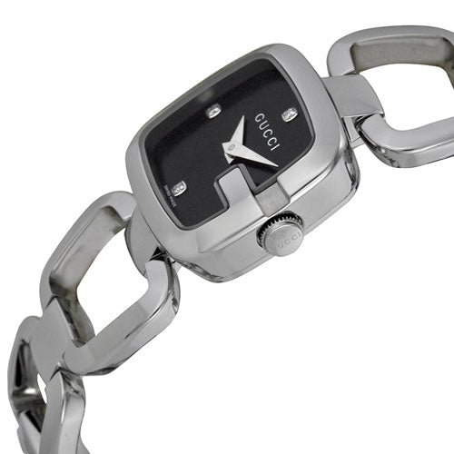  Shop Authentic Gucci G Diamonds Black Dial Silver Steel Strap Watch For Women - YA125509 - Luxxuri