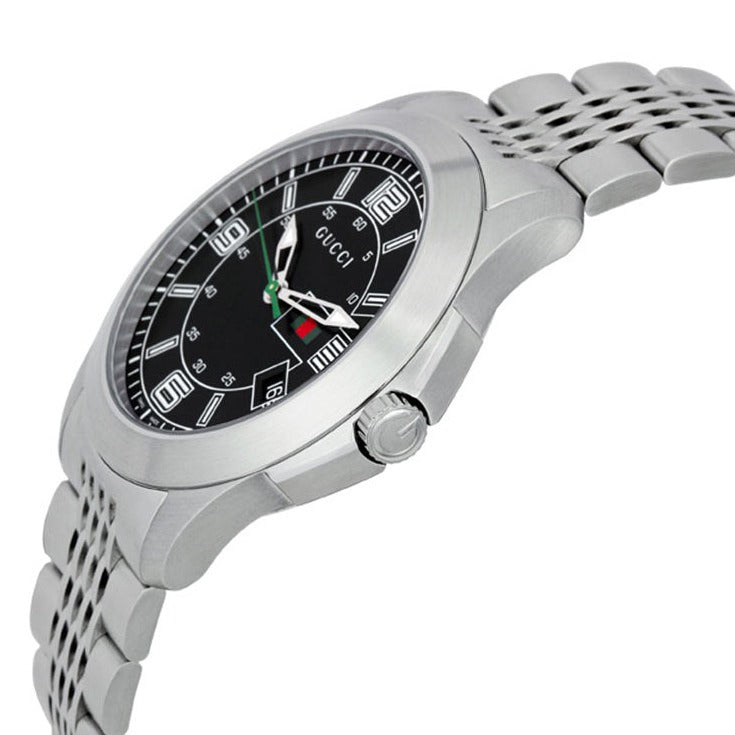  Shop Authentic Gucci G Timeless Black Dial Silver Steel Strap Watch For Men - YA126201 - Luxxuri
