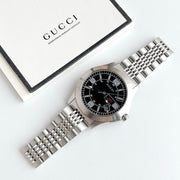  Shop Authentic Gucci G Timeless Black Dial Silver Steel Strap Watch For Men - YA126201 - Luxxuri