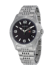  Shop Authentic Gucci G Timeless Black Dial Silver Steel Strap Watch For Men - YA126201 - Luxxuri