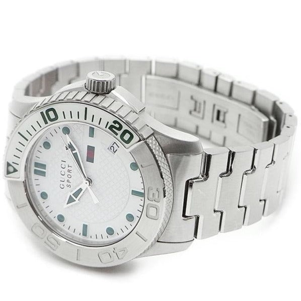  Shop Authentic Gucci G Timeless Silver Dial Silver Steel Strap Watch For Men - YA126232 - Luxxuri