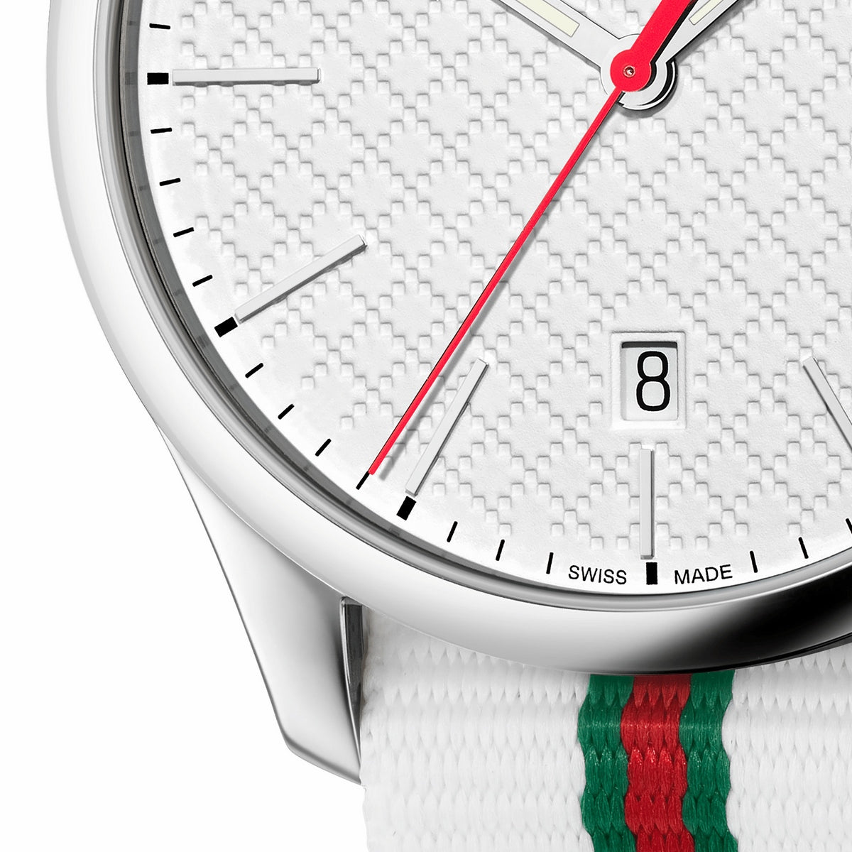  Shop Authentic Gucci G Timeless Quartz White DIal White NATO Strap Watch For Men - YA126322 - Luxxuri