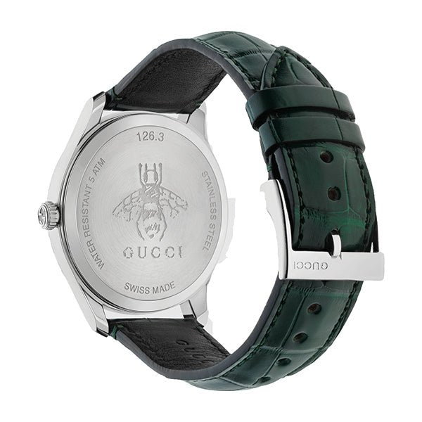  Shop Authentic Gucci G-Timeless Black Dial Green Leather Strap Unisex Watch - YA126326 - Luxxuri