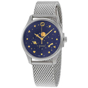  Shop Authentic Gucci G-Timeless Motifs Moon Phase Blue Dial Silver Mesh Bracelet Watch For Men - YA126328 - Luxxuri