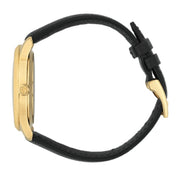  Shop Authentic Gucci Eryx Automatic Chevron Gold Dial Black Leather Strap Watch For Men - YA126340 - Luxxuri