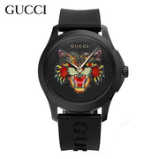  Shop Authentic Gucci G Timeless Cat Motif Black Dial Black Leather Strap Unisex Watch - YA1264021 - Luxxuri