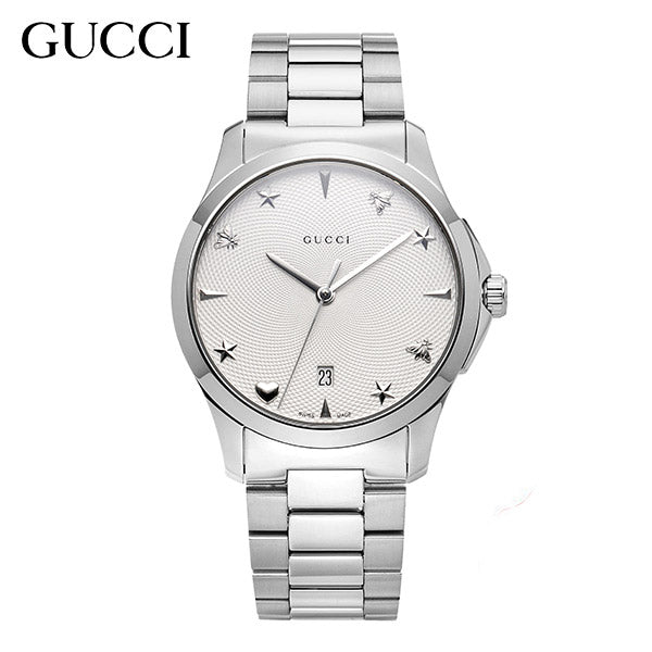  Shop Authentic Gucci G Timeless White Dial Silver Steel Strap Watch For Women - YA1264028A - Luxxuri