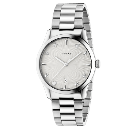  Shop Authentic Gucci G Timeless White Dial Silver Steel Strap Watch For Women - YA1264028A - Luxxuri