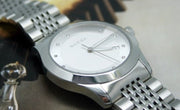  Shop Authentic Gucci G Timeless Diamonds Silver Dial Silver Steel Strap Watch For Men - YA126404 - Luxxuri