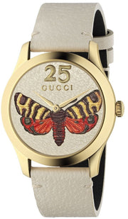  Shop Authentic Gucci G Timeless Butterfly White Dial White Leather Strap Watch For Women - YA1264062 - Luxxuri