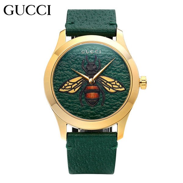  Shop Authentic Gucci G Timeless Bee Green Dial Green Leather Strap Watch For Women - YA1264065 - Luxxuri