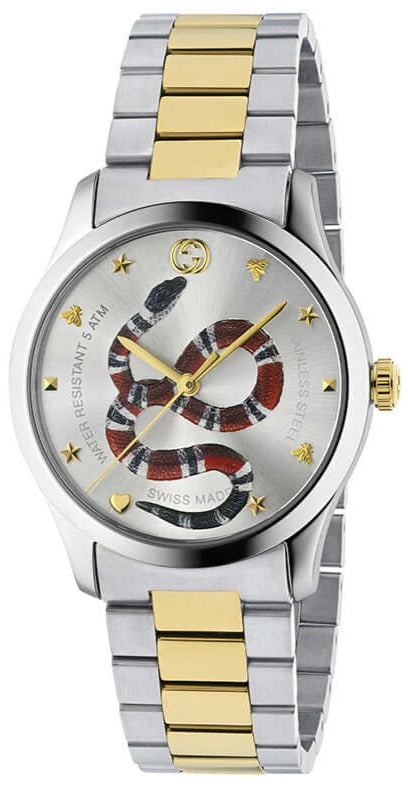  Shop Authentic Gucci G Timeless Quartz Silver Dial Silver Steel Strap Watch For Women - YA1264075 - Luxxuri