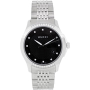  Shop Authentic Gucci G Timeless Diamonds Black Dial Silver Steel Strap Watch For Women - YA126408 - Luxxuri
