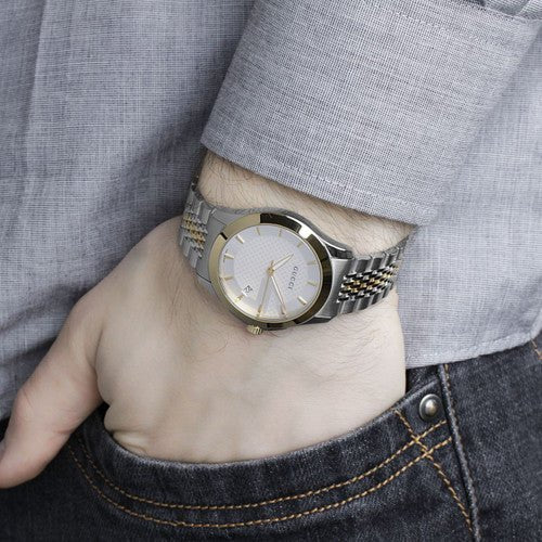  Shop Authentic Gucci G Timeless Silver Dial Two Tone Steel Strap Watch For Men - YA126409 - Luxxuri