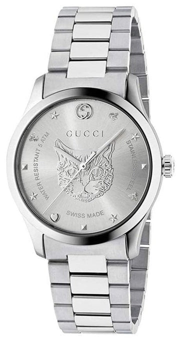  Shop Authentic Gucci G Timeless Silver Dial Silver Steel Strap Watch For Women - YA1264095 - Luxxuri