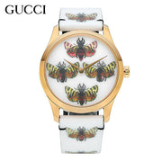  Shop Authentic Gucci G Timeless Quartz White Dial White Leather Strap Watch For Women - YA1264109 - Luxxuri