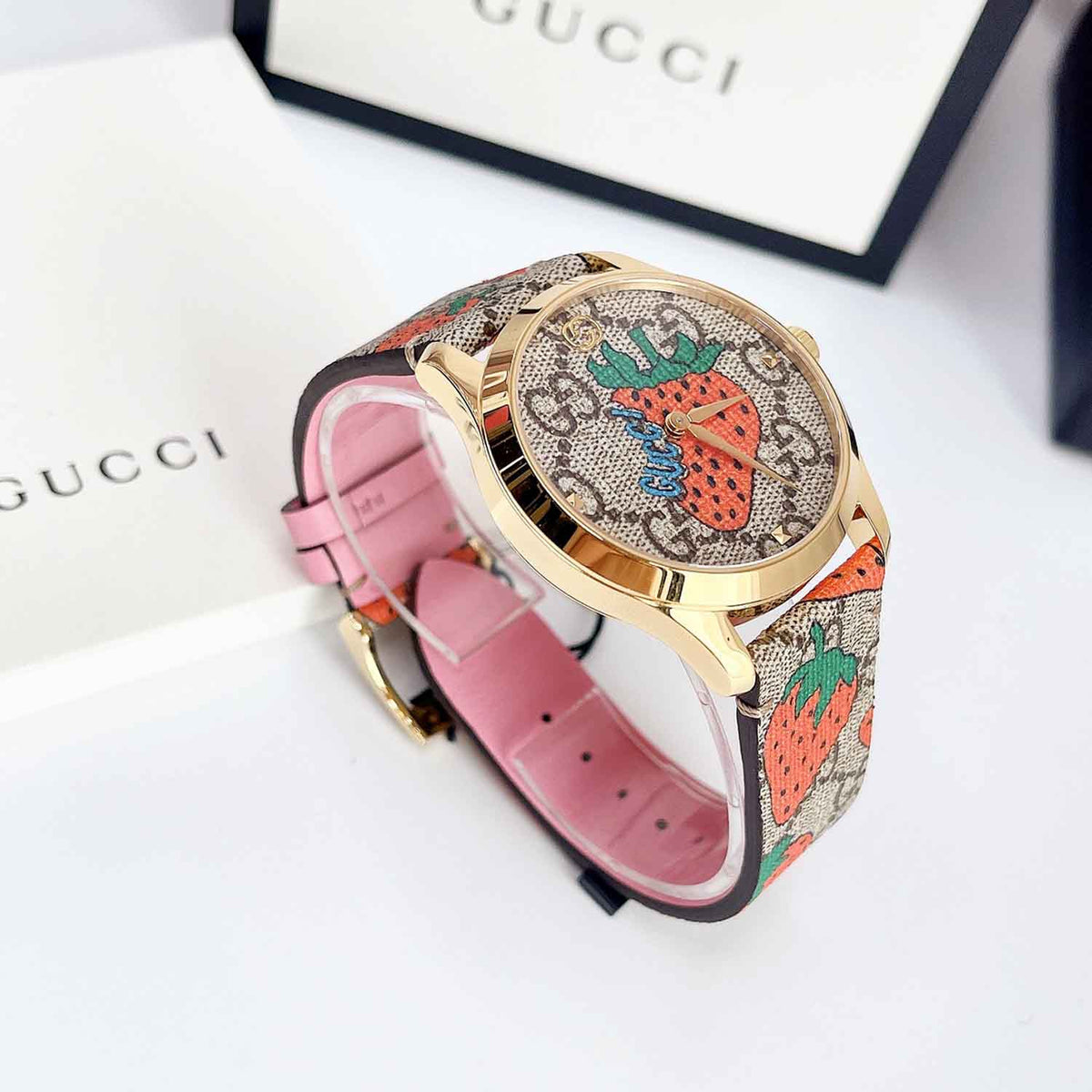  Shop Authentic Gucci G Timeless Brown Dial Brown Leather Strap Watch For Women - YA1264133 - Luxxuri