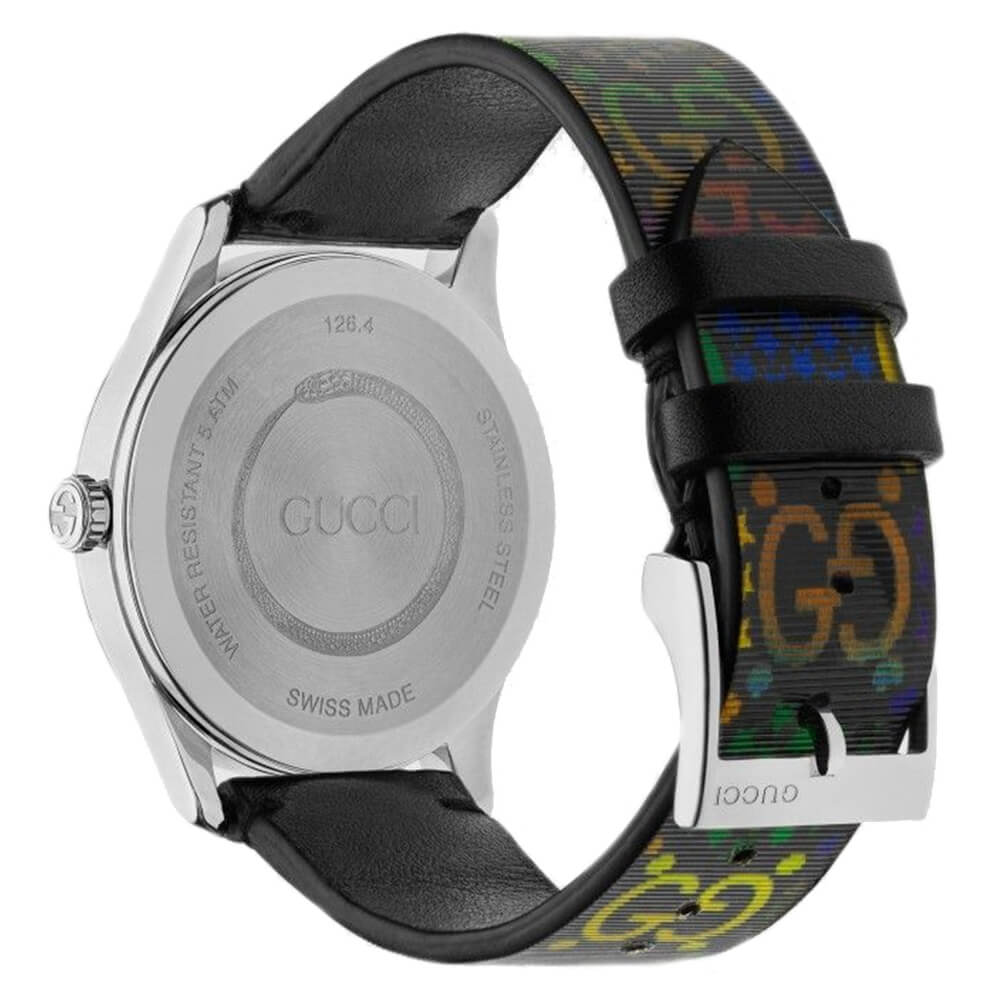  Shop Authentic Gucci G Timeless Quartz Black Dial Black Leather Strap Watch For Women - YA1264146 - Luxxuri