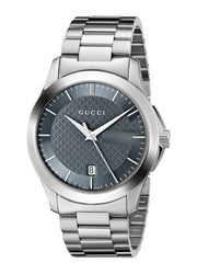  Shop Authentic Gucci G Timeless Grey Dial Silver Steel Strap Watch For Men - YA126441 - Luxxuri