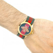  Shop Authentic Gucci G Timeless Quartz Green & Red Dial Green & Red NATO Strap Watch For Men - YA126487A - Luxxuri