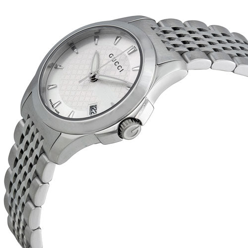  Shop Authentic Gucci G Timeless Silver Dial Silver Steel Strap Watch For Women - YA126501 - Luxxuri