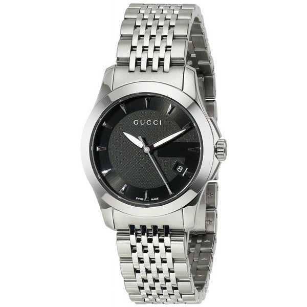  Shop Authentic Gucci G Timeless Black Dial Silver Steel Strap Watch For Women - YA126502 - Luxxuri