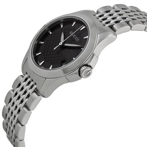  Shop Authentic Gucci G Timeless Black Dial Silver Steel Strap Watch For Women - YA126502 - Luxxuri