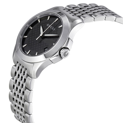  Shop Authentic Gucci G Timeless Black Dial Silver Steel Strap Watch For Women - YA126502 - Luxxuri
