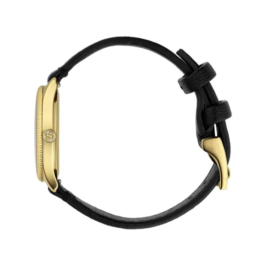  Shop Authentic Gucci G Timeless Quartz Silver Dial Black Leather Strap Watch For Women - YA1265023 - Luxxuri