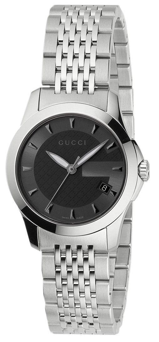  Shop Authentic Gucci G Timeless Black Dial Silver Steel Strap Watch For Women - YA126502 - Luxxuri