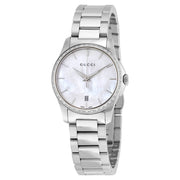  Shop Authentic Gucci G Timeless Mother of Pearl Dial Silver Steel Strap Watch For Women - YA126543 - Luxxuri