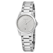  Shop Authentic Gucci G Timeless Quartz Silver Dial Silver Steel Strap Watch For Women - YA126551 - Luxxuri