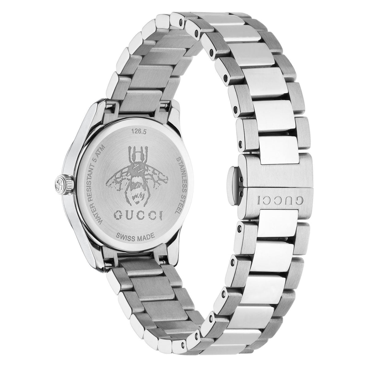  Shop Authentic Gucci G Timeless White Dial Silver Steel Strap Watch For Women - YA126572A - Luxxuri