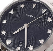 Shop Authentic Gucci G Timeless Black Dial Silver Steel Strap Watch For Women - YA126573A - Luxxuri