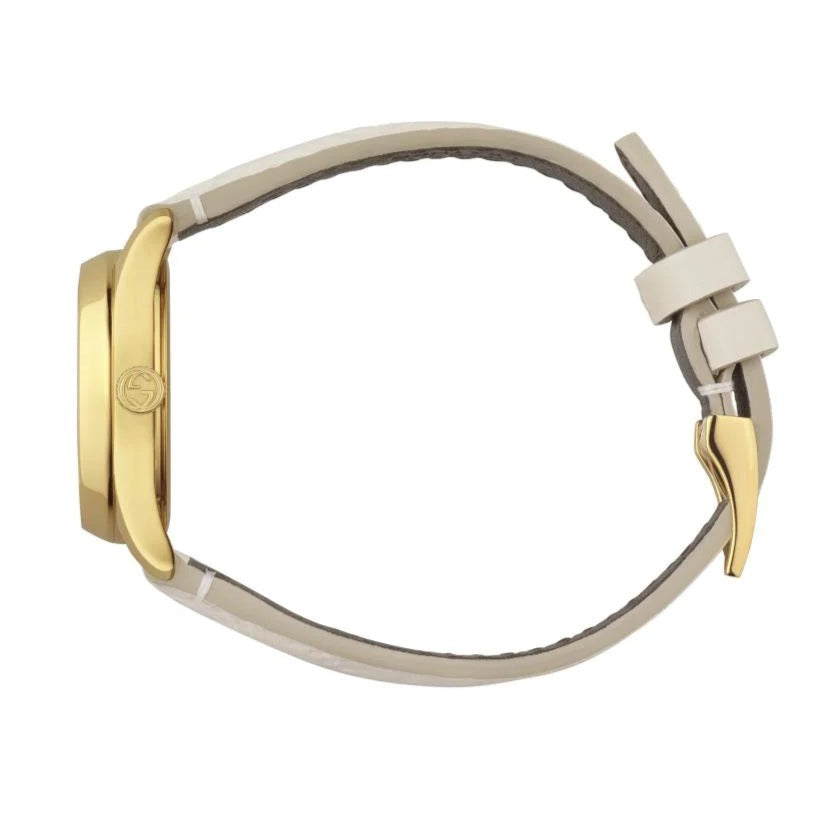  Shop Authentic Gucci G Timeless Quartz White Dial White Leather Strap Watch For Women - YA126580A - Luxxuri