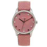  Shop Authentic Gucci G-Timeless Pink Mother of Pearl Dial Pink Leather Strap Watch For Women - YA126586 - Luxxuri