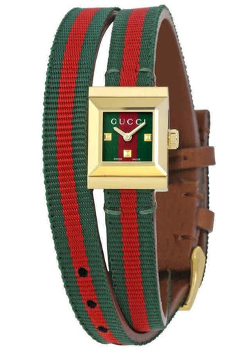  Shop Authentic Gucci G-Frame Multicolored Red and Green Dial Watch For Women - YA128527 - Luxxuri