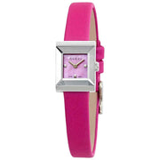  Shop Authentic Gucci G-Frame Square Fuchsia Mother of Pearl Dial Fuchsia Leather Strap Watch For Women - YA128533 - Luxxuri