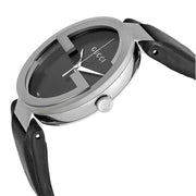  Shop Authentic Gucci Interlocking G Iconic Black Dial Black Leather Strap Watch For Men - YA133205 - Luxxuri