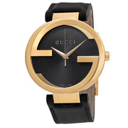  Shop Authentic Gucci G Interlocking Grammy Special Edition Black Dial Black Leather Strap Watch For Men - YA133212 - Luxxuri