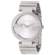  Shop Authentic Gucci G Interlocking Silver Dial Silver Steel Strap Watch For Women - YA133308 - Luxxuri