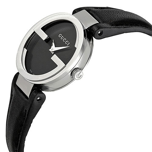  Shop Authentic Gucci Interlocking G Iconic Black Dial Black Leather Strap Watch For Men - YA133205 - Luxxuri