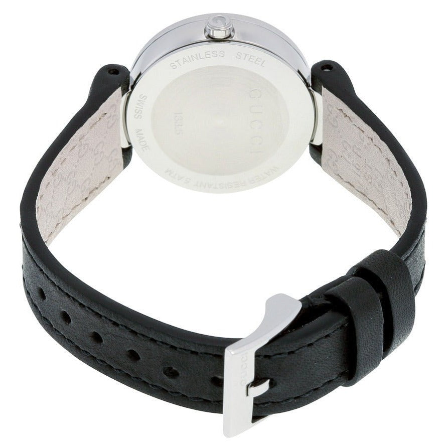  Shop Authentic Gucci G Interlocking Black Dial Black Leather Strap Watch For Women - YA133501 - Luxxuri