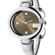  Shop Authentic Gucci Guccissima Brown Dial Silver Steel Strap Watch For Women - YA134302 - Luxxuri